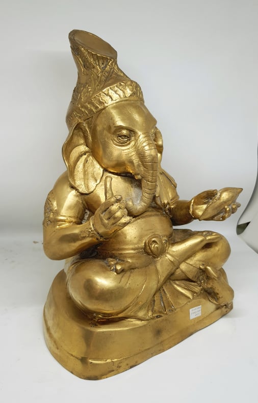 ٻҾ2 ͧԹ : PT009 оԦ  ͷͧͧ Brass Ganesh  (Old green)